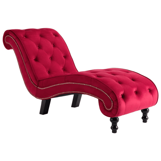 vidaXL Chaise longue em veludo vermelho vidaXL Chaise longue em veludo vermelho