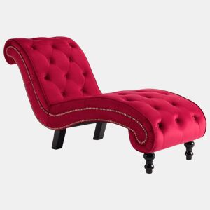 vidaXL Chaise longue em veludo vermelho