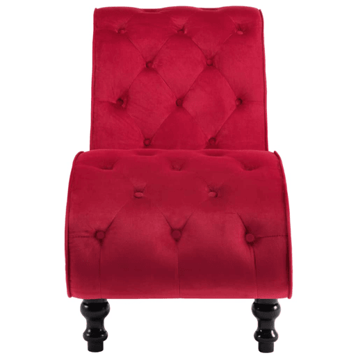 vidaXL Chaise longue em veludo vermelho vidaXL Chaise longue em veludo vermelho