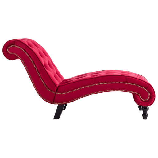 vidaXL Chaise longue em veludo vermelho vidaXL Chaise longue em veludo vermelho
