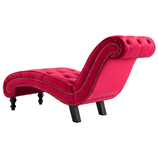 vidaXL Chaise longue em veludo vermelho vidaXL Chaise longue em veludo vermelho