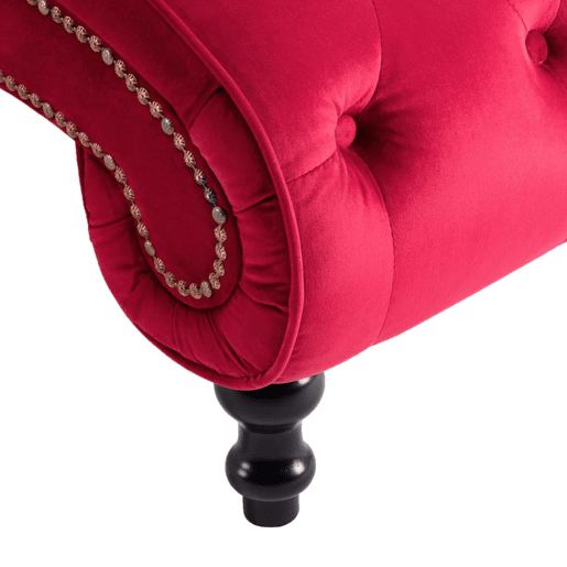 vidaXL Chaise longue em veludo vermelho vidaXL Chaise longue em veludo vermelho