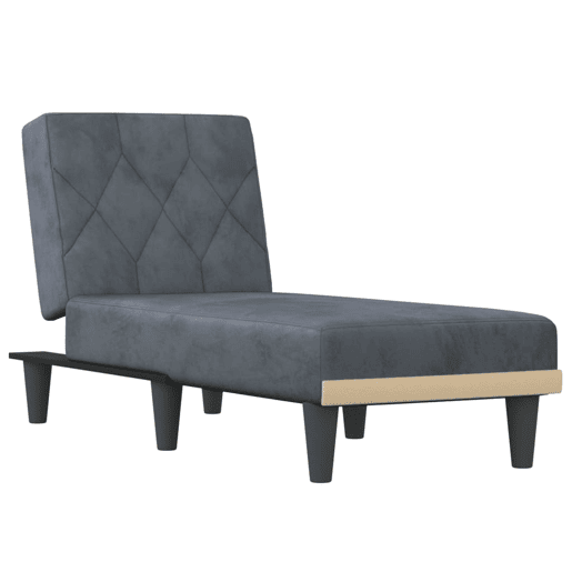 vidaXL Chaise longue veludo cinzento-escuro vidaXL Chaise longue veludo cinzento-escuro