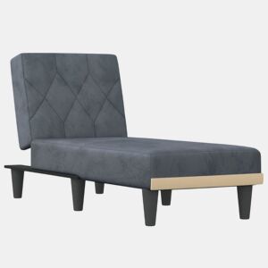 vidaXL Chaise longue veludo cinzento-escuro