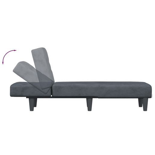 vidaXL Chaise longue veludo cinzento-escuro vidaXL Chaise longue veludo cinzento-escuro