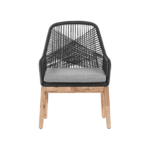Conjunto de refeições de jardim 4 lugares ORISTANO com almofadas Betão Preto