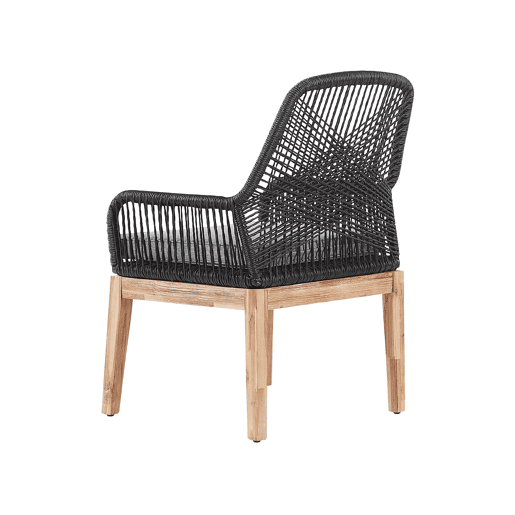 Conjunto de refeições de jardim 4 lugares ORISTANO com almofadas Betão Preto