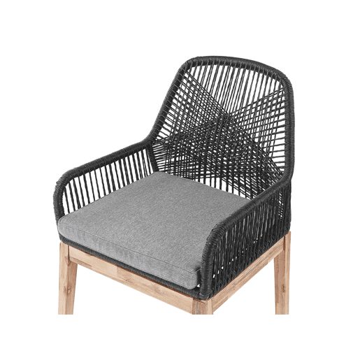 Conjunto de refeições de jardim 4 lugares ORISTANO com almofadas Betão Preto