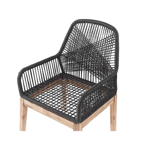 Conjunto de refeições de jardim 4 lugares ORISTANO com almofadas Betão Preto