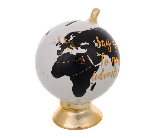 Hucha bola del mundo 13x12,5x16,7