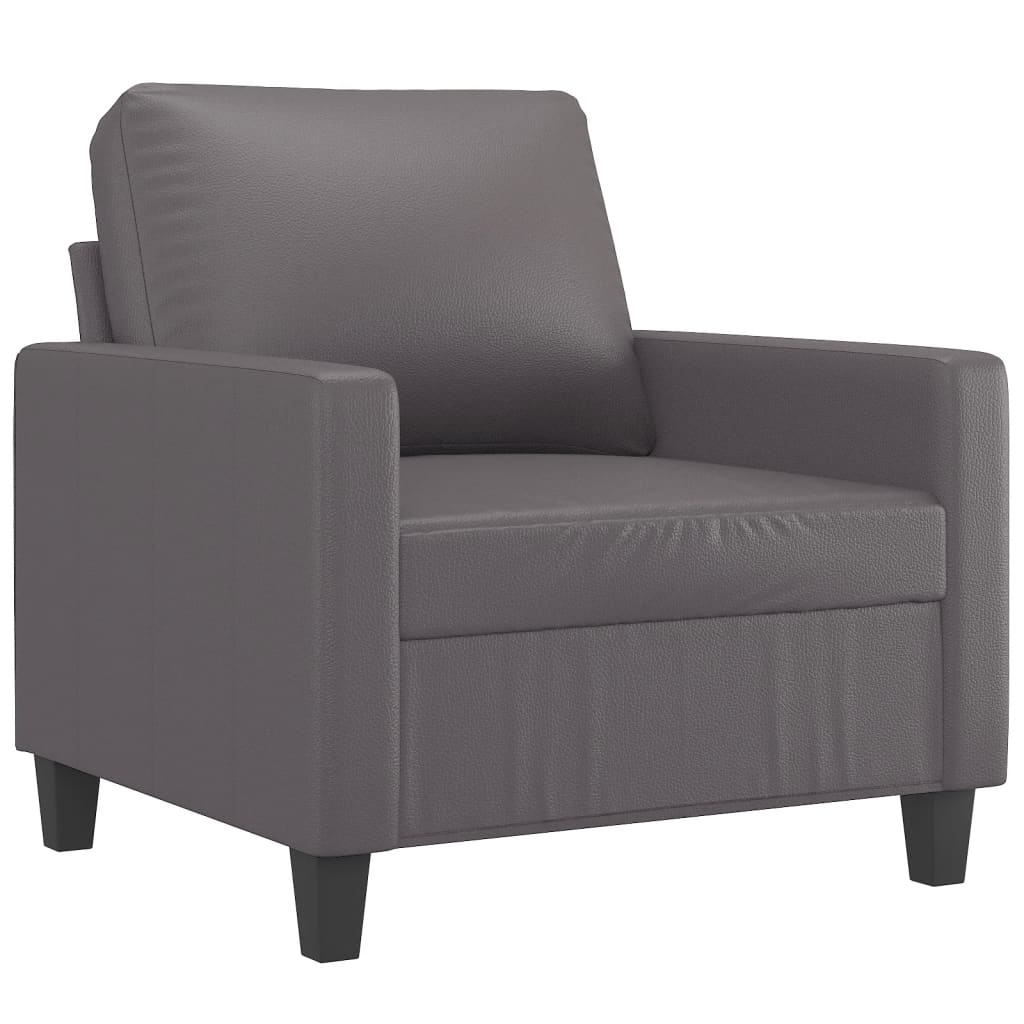 Vidaxl sillón cuero sintético gris 60 cm