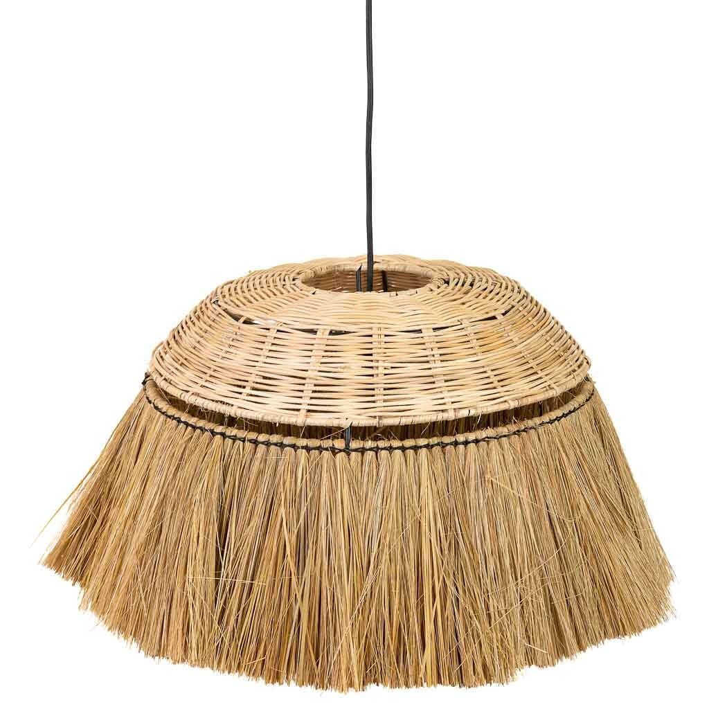 Lámpara de techo de fibra natural marrón 50x50x30