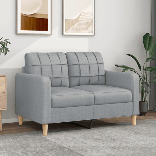vidaXL Sofá de 2 lugares em tecido 120 cm cinzento-claro