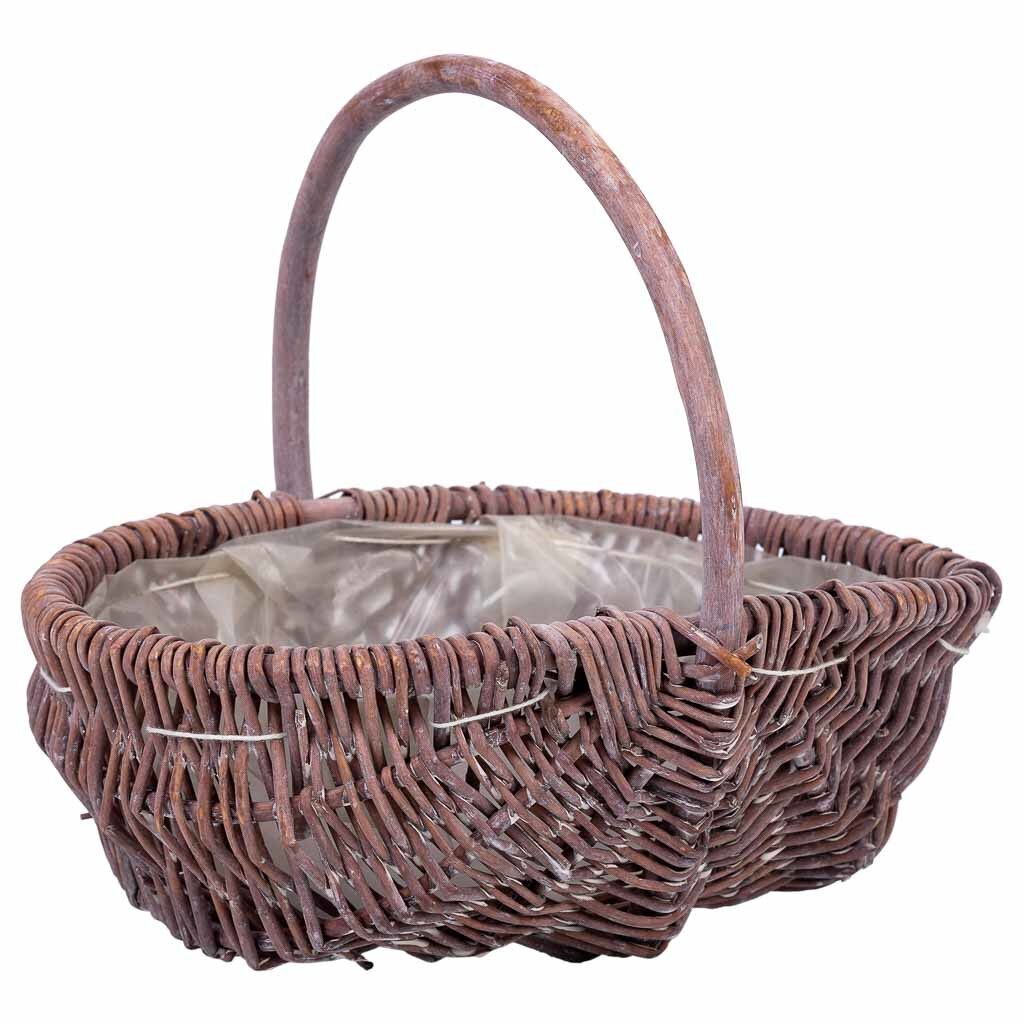 Cesta de mimbre marrón 25x20x20