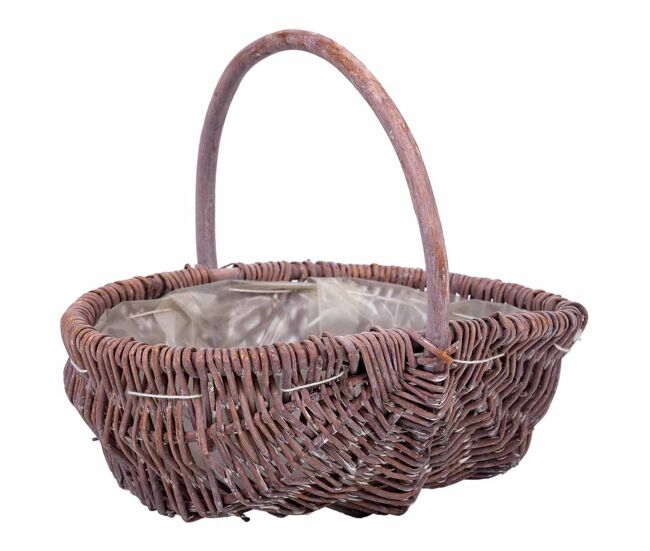 Cesta de mimbre marrón 25x20x20