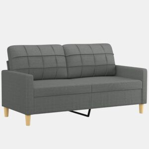vidaXL Sofá de 2 lugares em tecido 140 cm cinzento-escuro