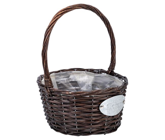 Cesta de mimbre marrón d23x29