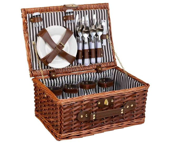 Cesta de picnic marrón 40x28x19