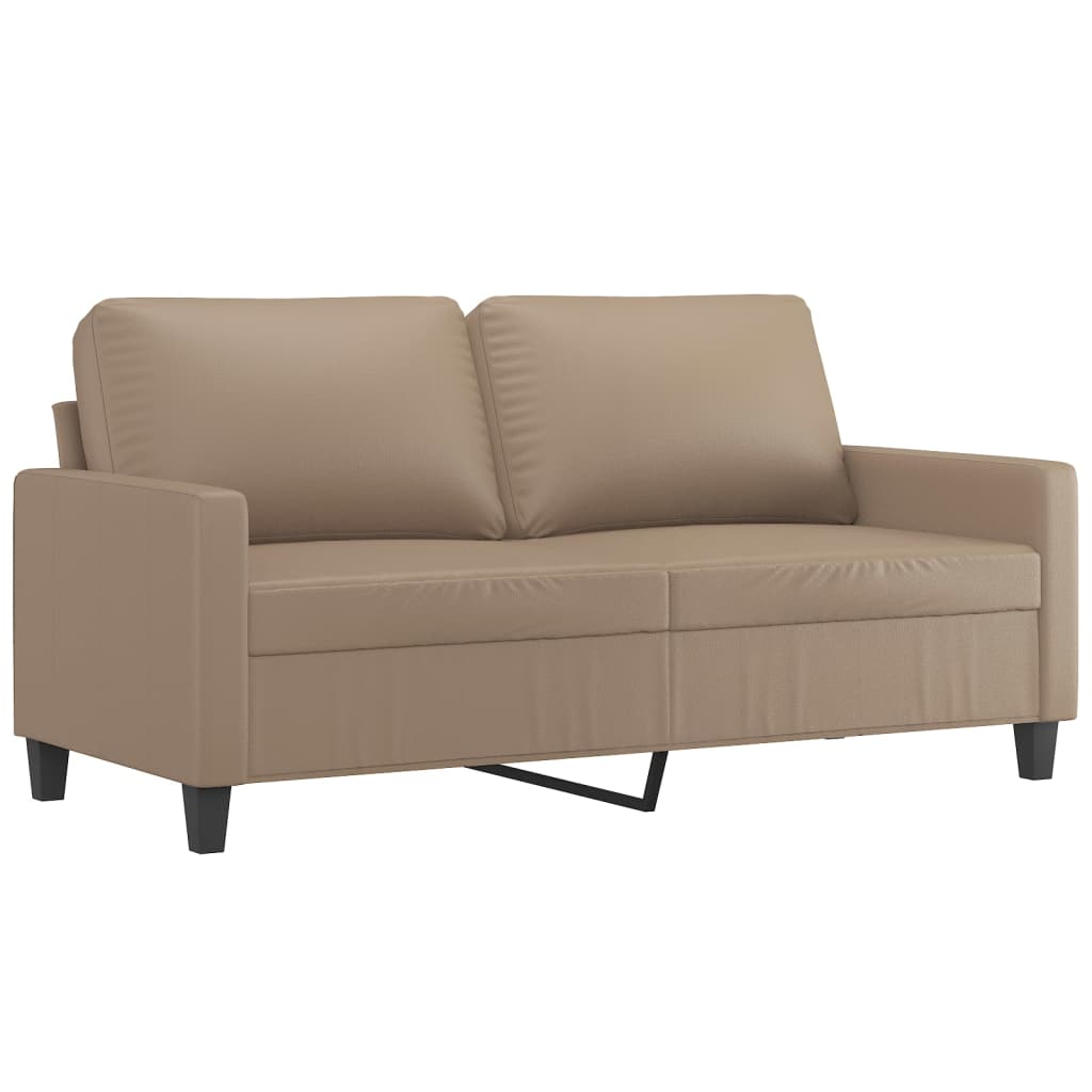 Vidaxl sofá de 2 plazas de cuero sintético color capuchino 140 cm