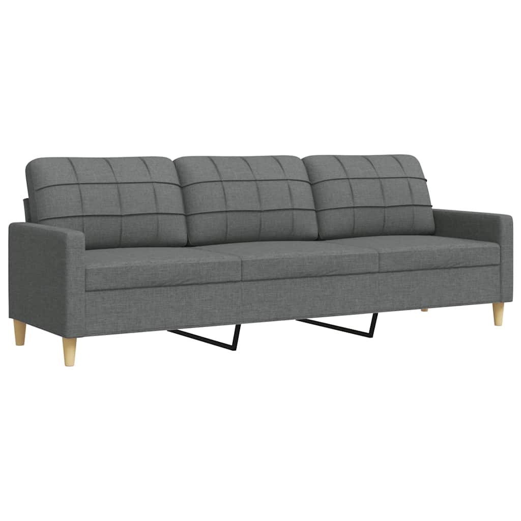 vidaxl sofa de 3 plazas de tela gris oscuro 210 cm