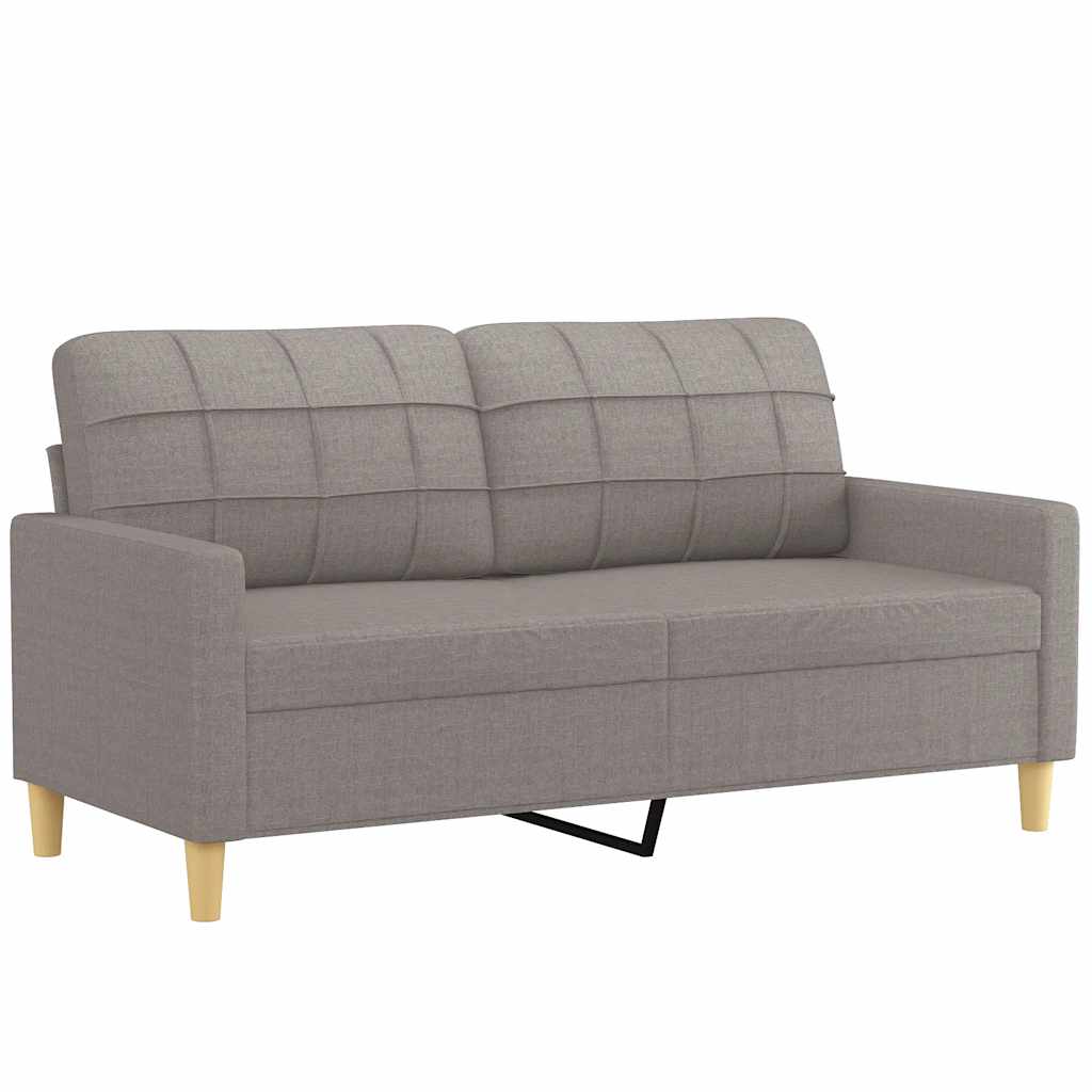 Vidaxl sofá de 2 plazas de tela gris taupé 140 cm