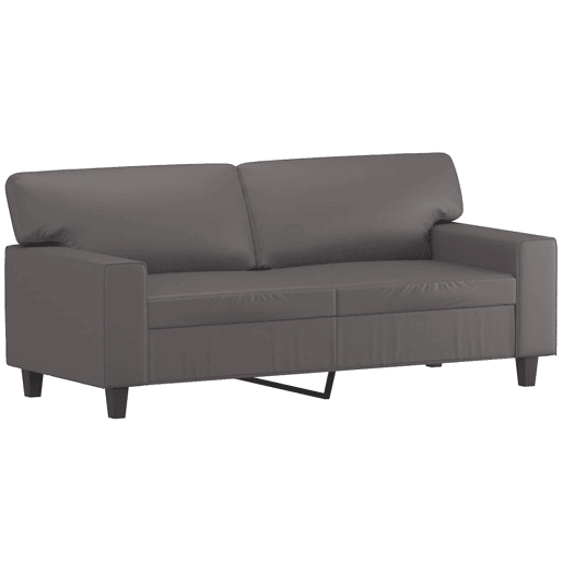 vidaXL Sofá 2 lugares + almofadas decorativas 140cm couro artif. cinza vidaXL Sofá 2 lugares + almofadas decorativas 140cm couro artif. cinza