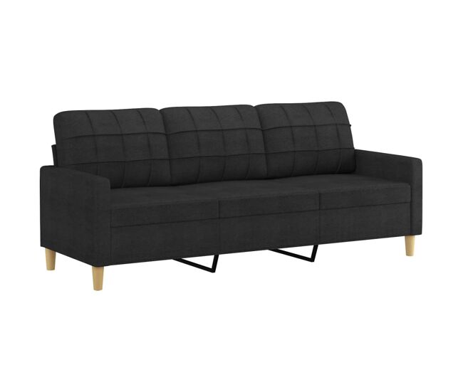 Vidaxl sofá de 3 plazas de tela negro 180 cm