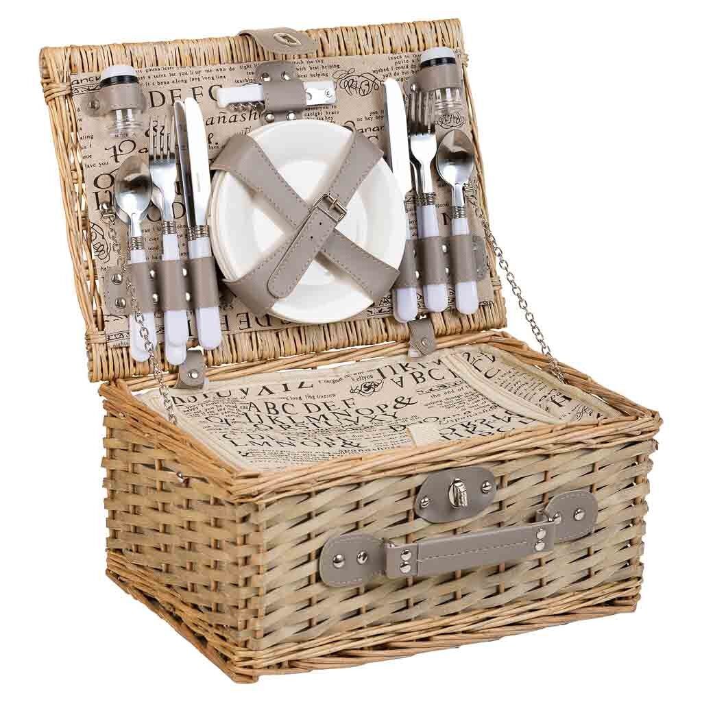 Cesta de picnic marrón 40x28x19