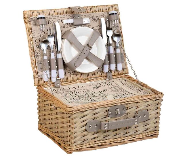 Cesta de picnic marrón 40x28x19