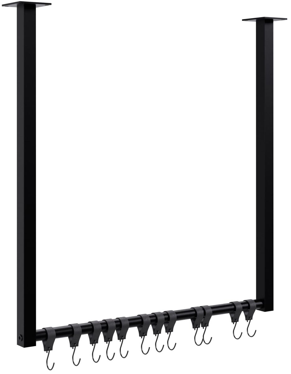 Barra de colgar fenton con 12 perchas metal negro 7x60x60 cm