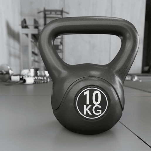HOMCOM Peso Russo de 10 kg Kettlebell Preenchido de Areia com Punho Largo e Antiderrapante para Trenos em Casa e Ginásio 25x19x28 cm Preto