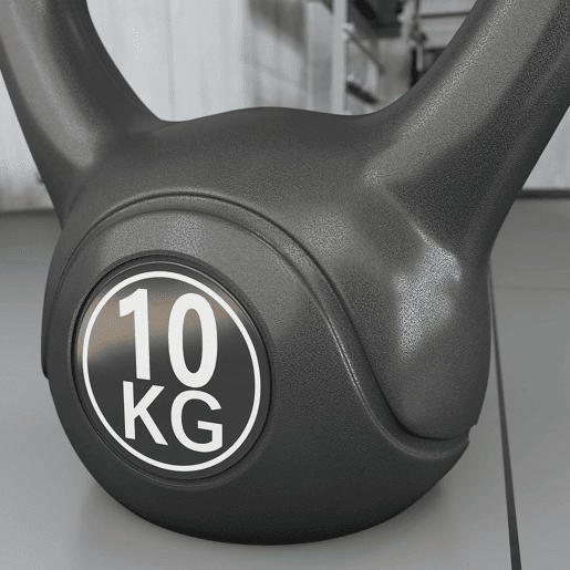 HOMCOM Peso Russo de 10 kg Kettlebell Preenchido de Areia com Punho Largo e Antiderrapante para Trenos em Casa e Ginásio 25x19x28 cm Preto