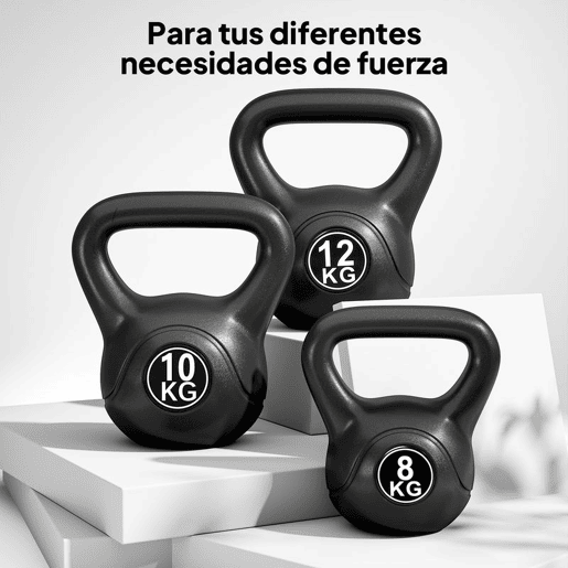 HOMCOM Peso Russo de 10 kg Kettlebell Preenchido de Areia com Punho Largo e Antiderrapante para Trenos em Casa e Ginásio 25x19x28 cm Preto