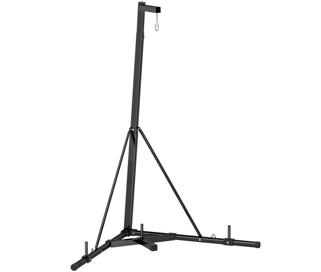 Sportnow soporte de saco de boxeo plegable de pie soporte para bolsas de boxeo con altura ajustable para bolas de velocidad entrenamiento en gimnasio hogar carga 60 kg 170x90x182-225 cm negro