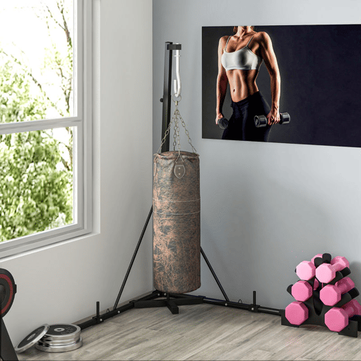 SPORTNOW Suporte para Saco de Boxe de Pé Suporte para Saco de Boxe Dobrável com Altura Ajustável para Treinamento em Ginásio Casa Carga Máxima 60 kg 170x90x182-225 cm Preto