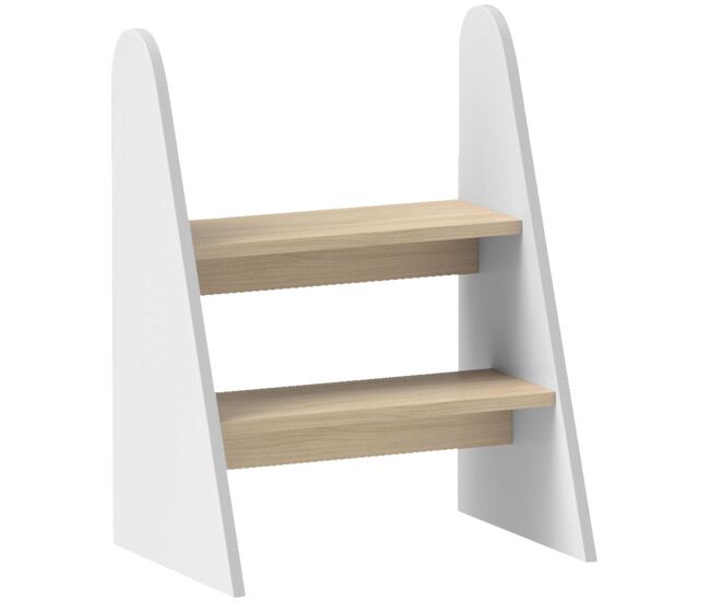 Aiyaplay taburete para niños de 2 peldaños torre de aprendizaje escalera para niños de +3 años para baño cocina librería dormitorio blanco