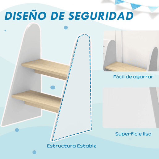 AIYAPLAY Banco para Crianças de 2 Degraus Torre de Aprendizagem Escada para Crianças acima de 3 Anos para Casa de Banho Cozinha Estante Dormitório 43x30x55 cm Branco