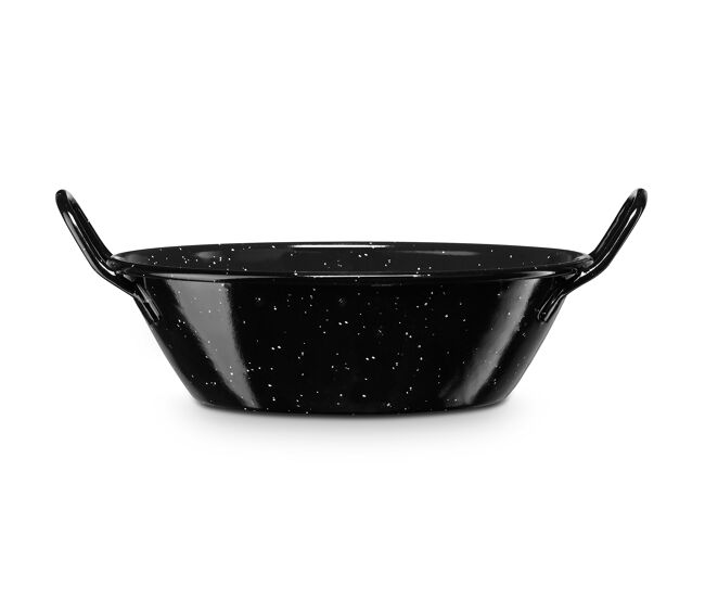 Briebe levante paellera honda inducción 16cm acero esmaltado, cazuela 0,6 l, vitrocerámica, fuego, gas, horno, , negro