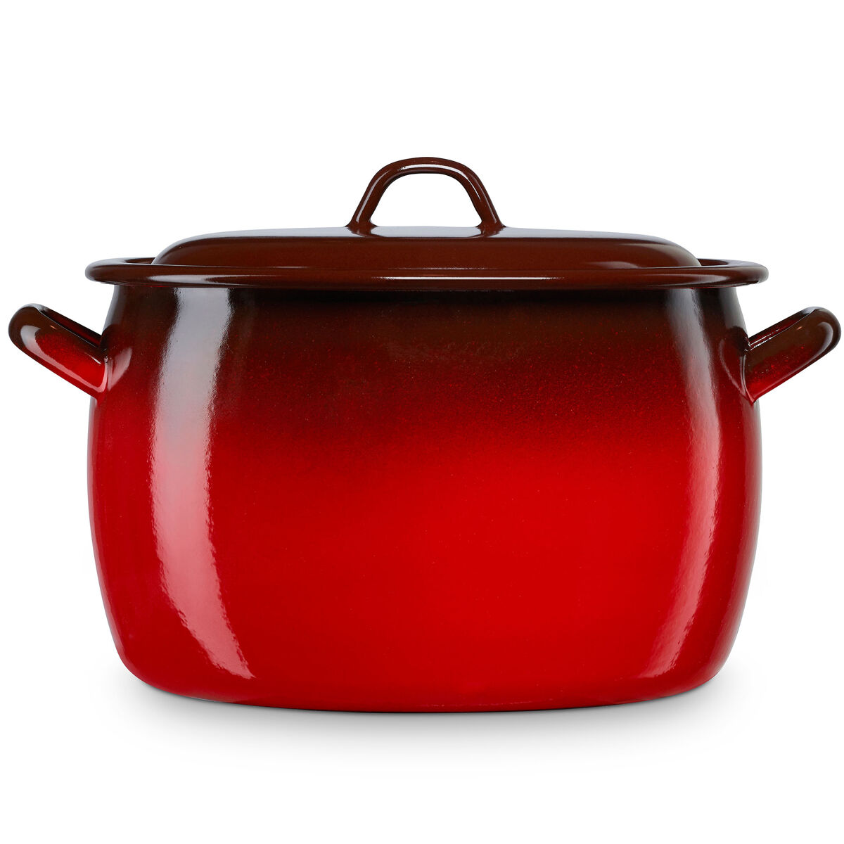 Briebe ignea olla abombada cocina inducción 28cm, cazuela 11 l tapa acero esmaltado, fuego, horno vintage, , rojo