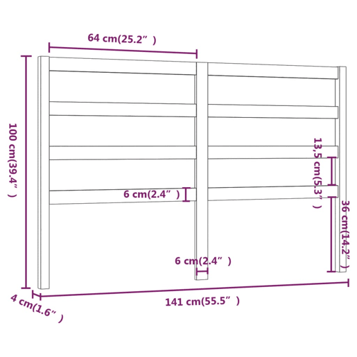 vidaXL Cabeceira de cama 141x4x100 cm pinho maciço vidaXL Cabeceira de cama 141x4x100 cm pinho maciço