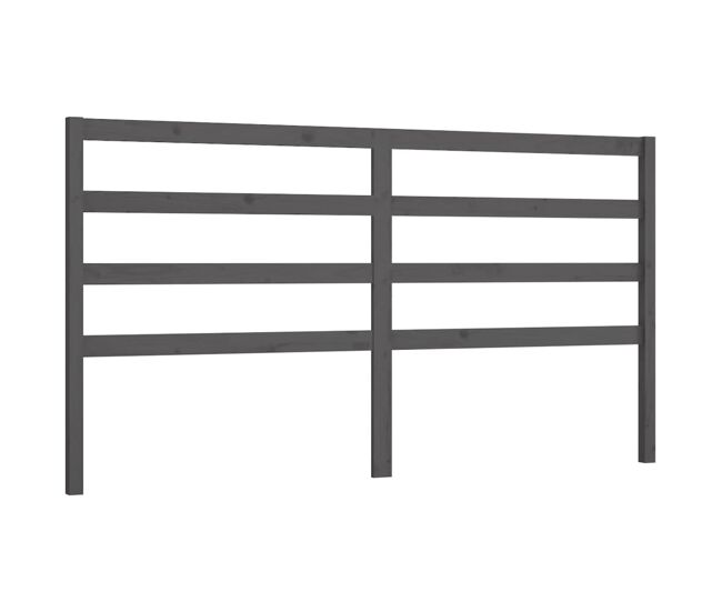 Vidaxl cabecero de cama madera maciza de pino gris 206x4x100 cm