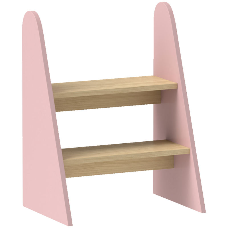 Aiyaplay taburete para niños de 2 peldaños torre de aprendizaje escalera para niños de +3 años para baño cocina librería dormitorio rosa