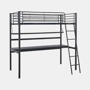 Cama alta com secretária Alona - 90 x 190 cm - Preto