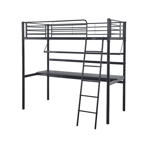 Cama alta com secretária Alona - 90 x 190 cm - Preto