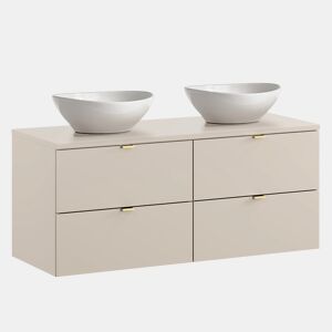 Móvel de lavatório duplo Azel Cachemire 120cm
