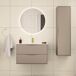 Conjunto de muebles con lavabo individual encastrado y columna Ellie Conjunto de muebles con lavabo individual encastrado y columna Ellie Beige