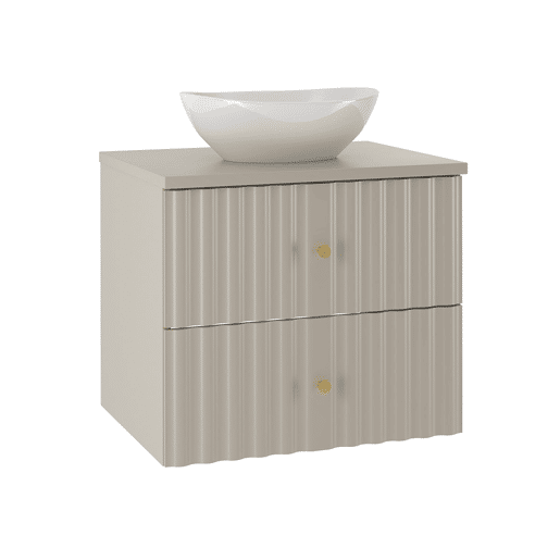 Conjunto móvel lavatório simples 60cm coluna Izae Caxemira