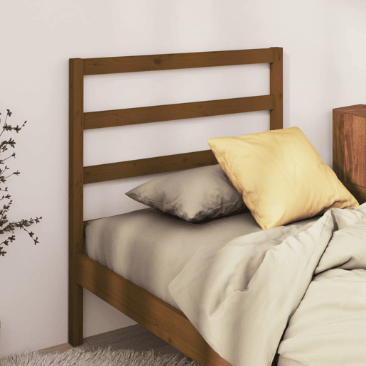 vidaXL Cabeceira de cama 81x4x100 cm pinho maciço castanho mel