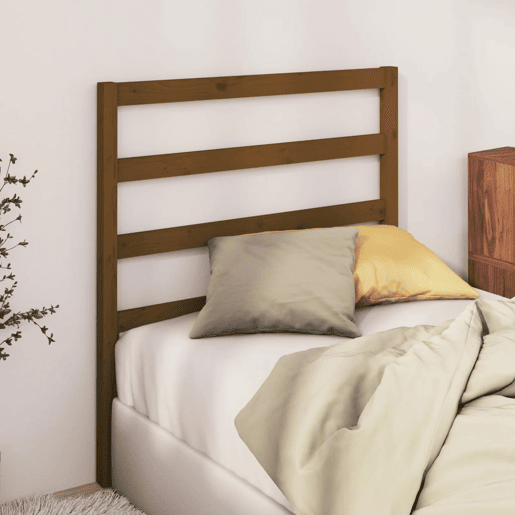 vidaXL Cabeceira de cama 81x4x100 cm pinho maciço castanho mel