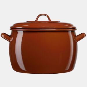 Briebe Terra Caçarola Cozinha Aço Esmaltado 26cm, Panela Grande 10L, Indução, Fogo, Vintage, , MarroM